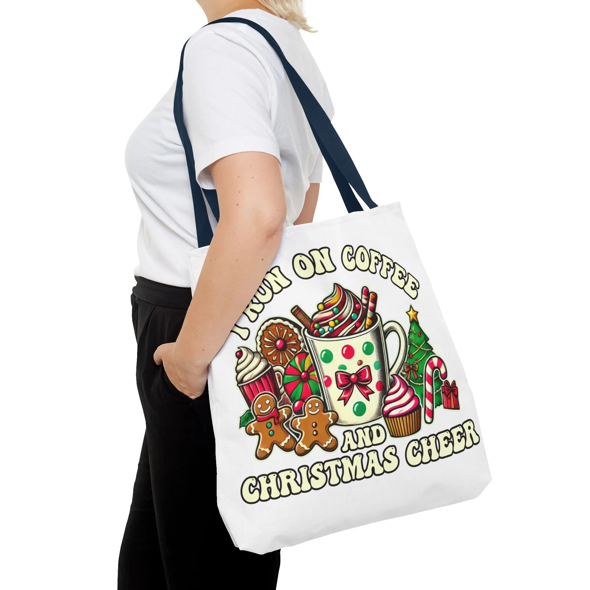 Coffee & Christmas Cheer Tote Bag - Perfect for Holiday Shopping and Gift Giving