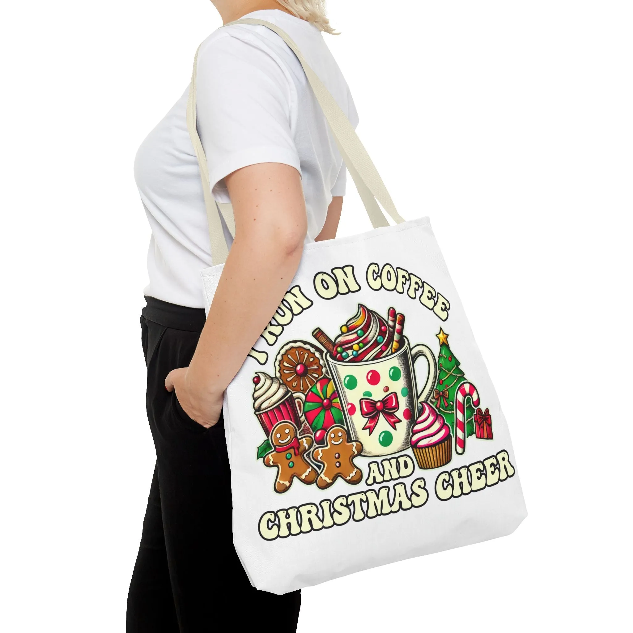 Coffee & Christmas Cheer Tote Bag - Perfect for Holiday Shopping and Gift Giving