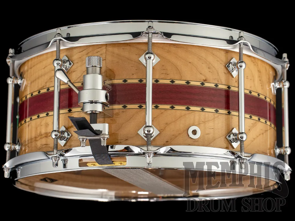 Craviotto 14x6.5 20th Anniversary Q3 Solid Curly Maple/Purpleheart Snare Drum