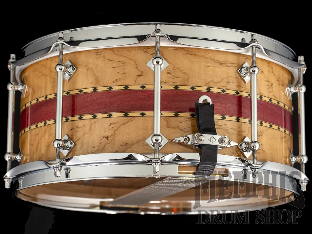 Craviotto 14x6.5 20th Anniversary Q3 Solid Curly Maple/Purpleheart Snare Drum