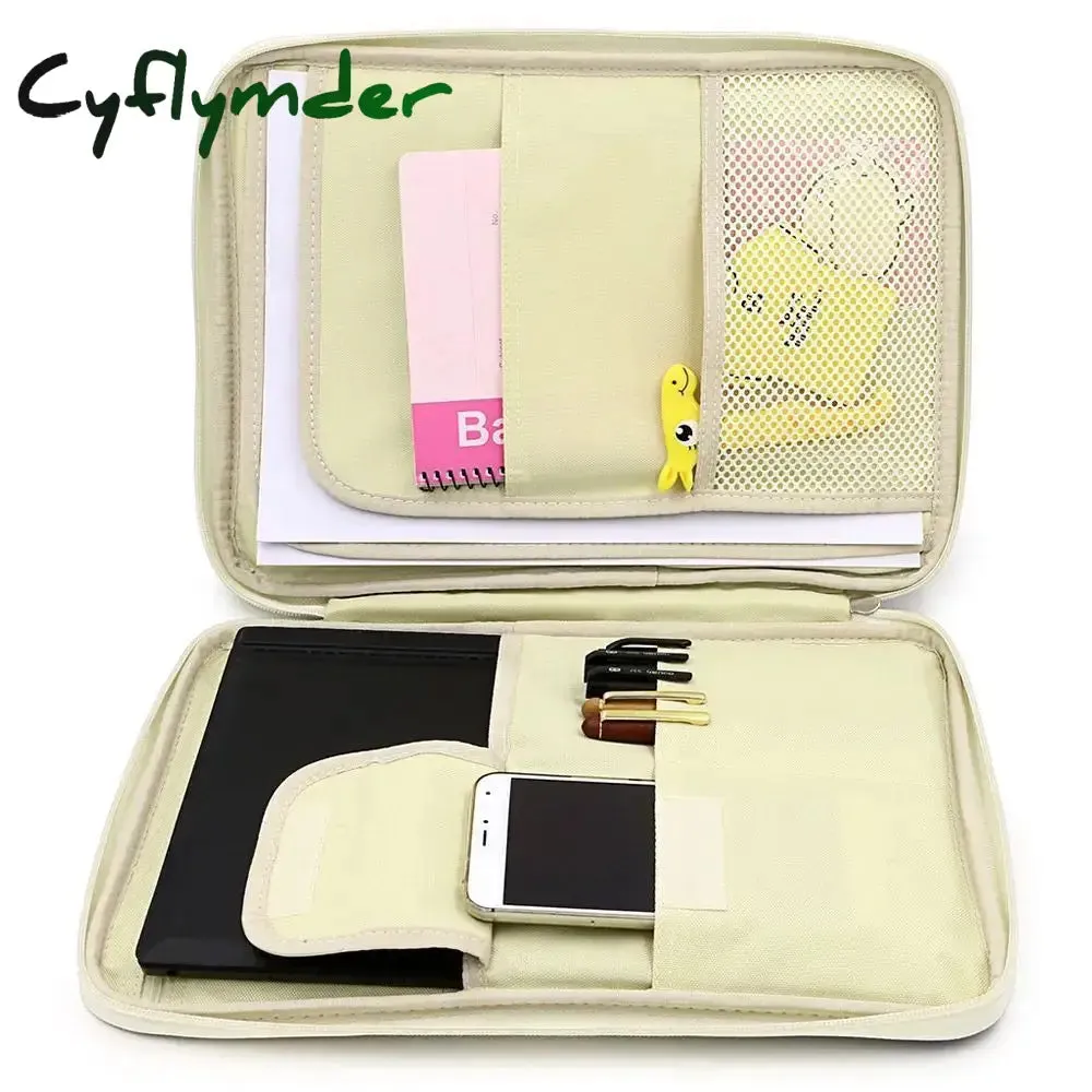 Cyflymder Waterproof Oxfored A4 File Folder Document Bag Business Briefcase Storage Bag for Notebooks Pens Pad Computers Student Gift