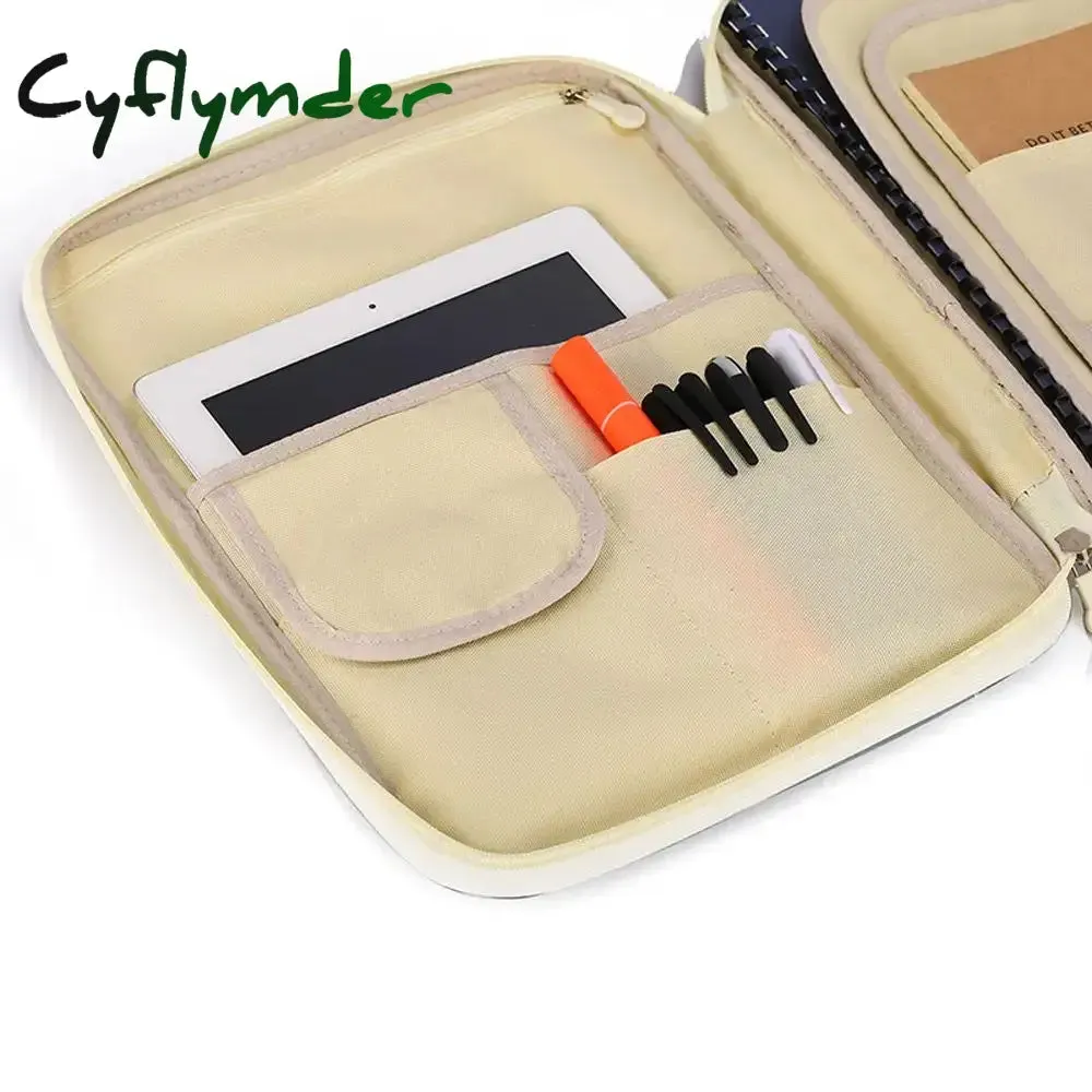 Cyflymder Waterproof Oxfored A4 File Folder Document Bag Business Briefcase Storage Bag for Notebooks Pens Pad Computers Student Gift