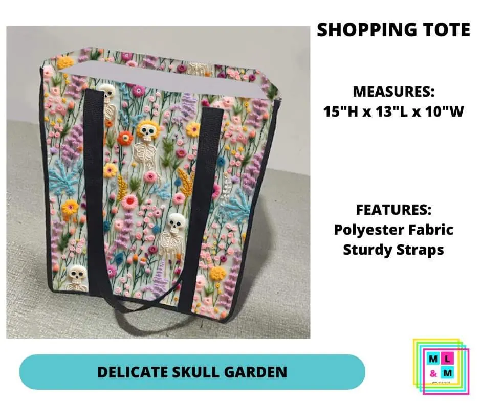 Delicate Skull Garden Shopping Tote