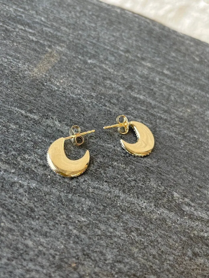 Diamond Disk Earrings