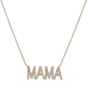 Diamond Pavé MAMA Necklace, 14k