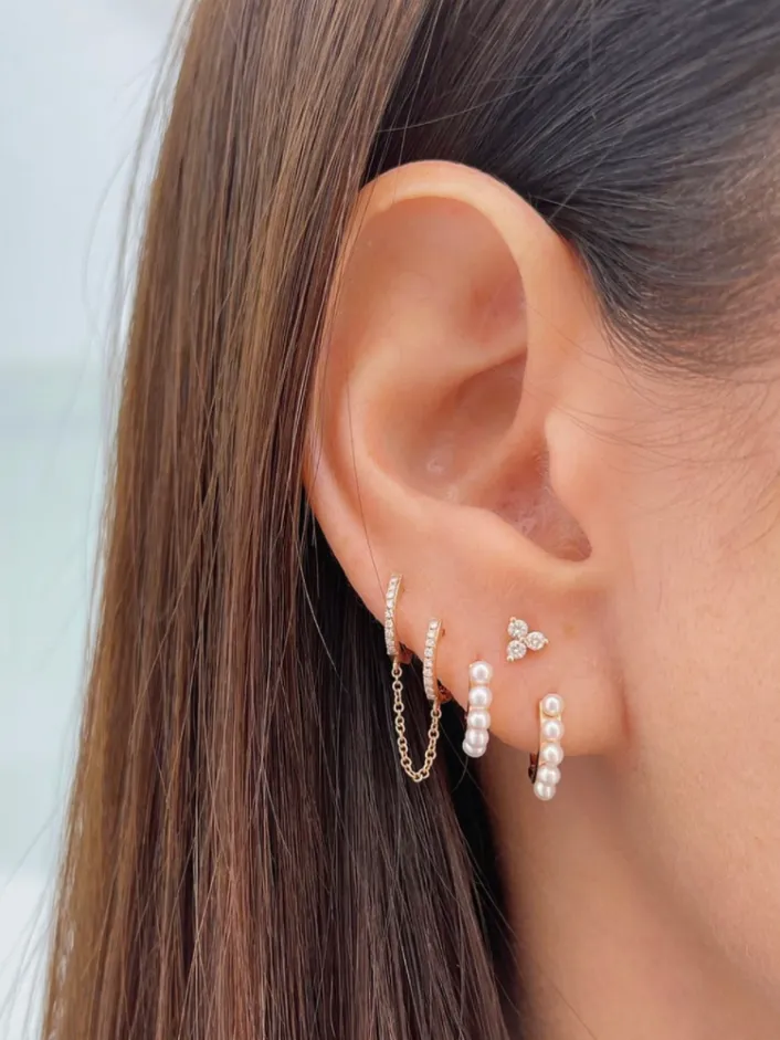 Diamond Trio Stud Earring