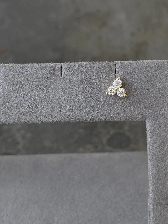 Diamond Trio Stud Earring