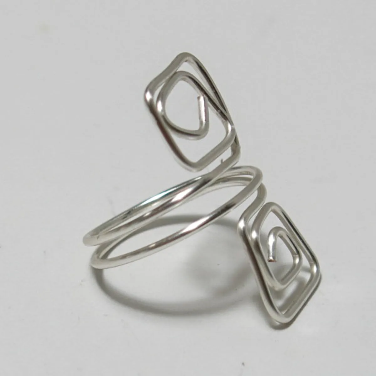 Double Squares Adjustable Wire Ring (click for other colors & sizes)