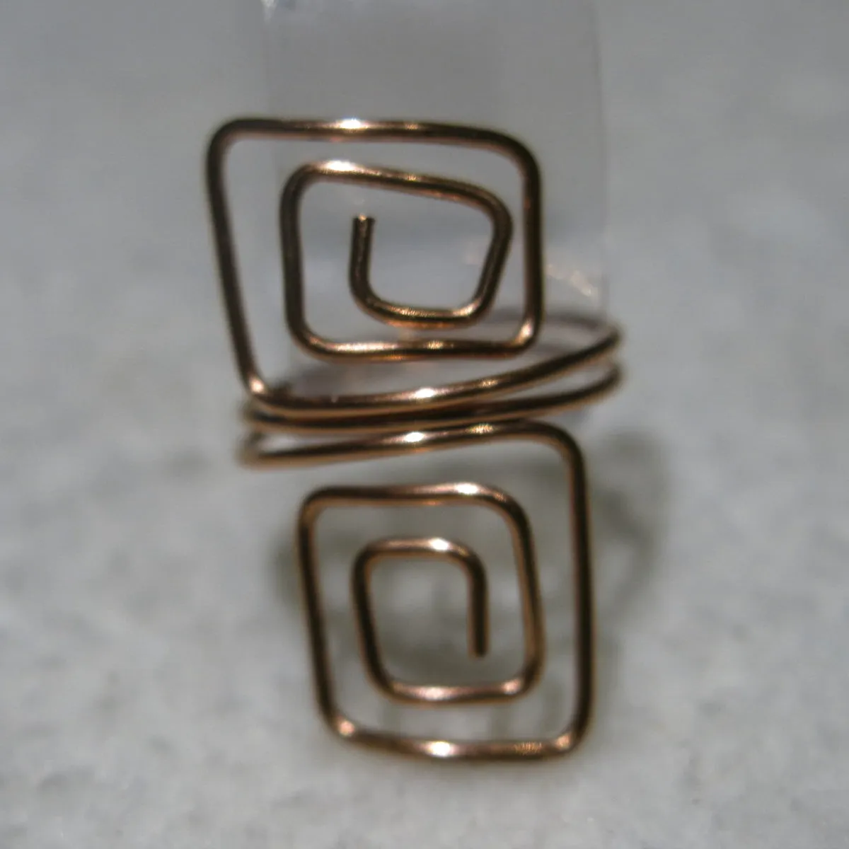 Double Squares Adjustable Wire Ring (click for other colors & sizes)