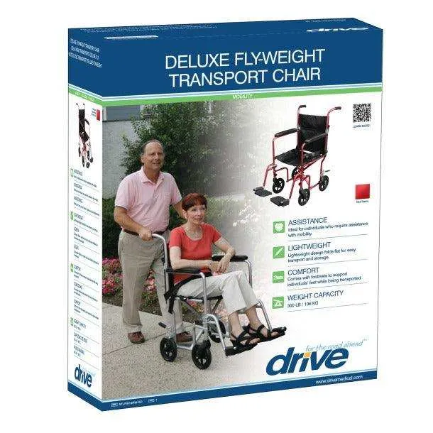 Drive Medical Flyweight Lightweight Transport Wheelchair