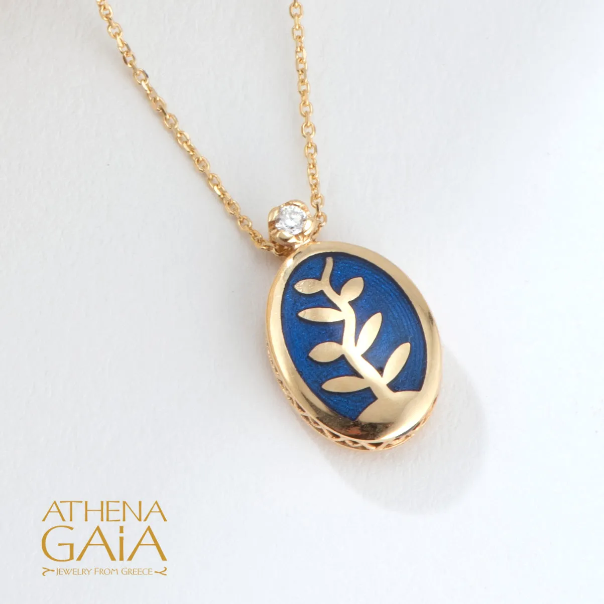 Elegant Reversible Tree of Life Enamel Necklace