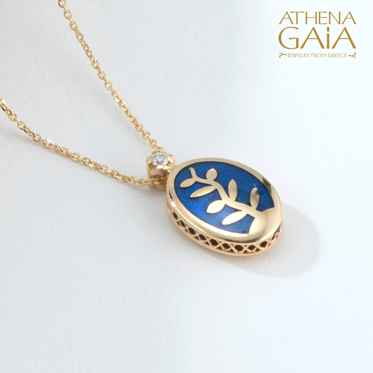 Elegant Reversible Tree of Life Enamel Necklace