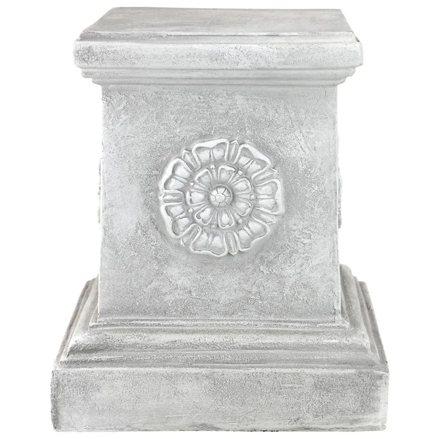 English Rosette Garden Large Sculptural Plinth by Design Toscano