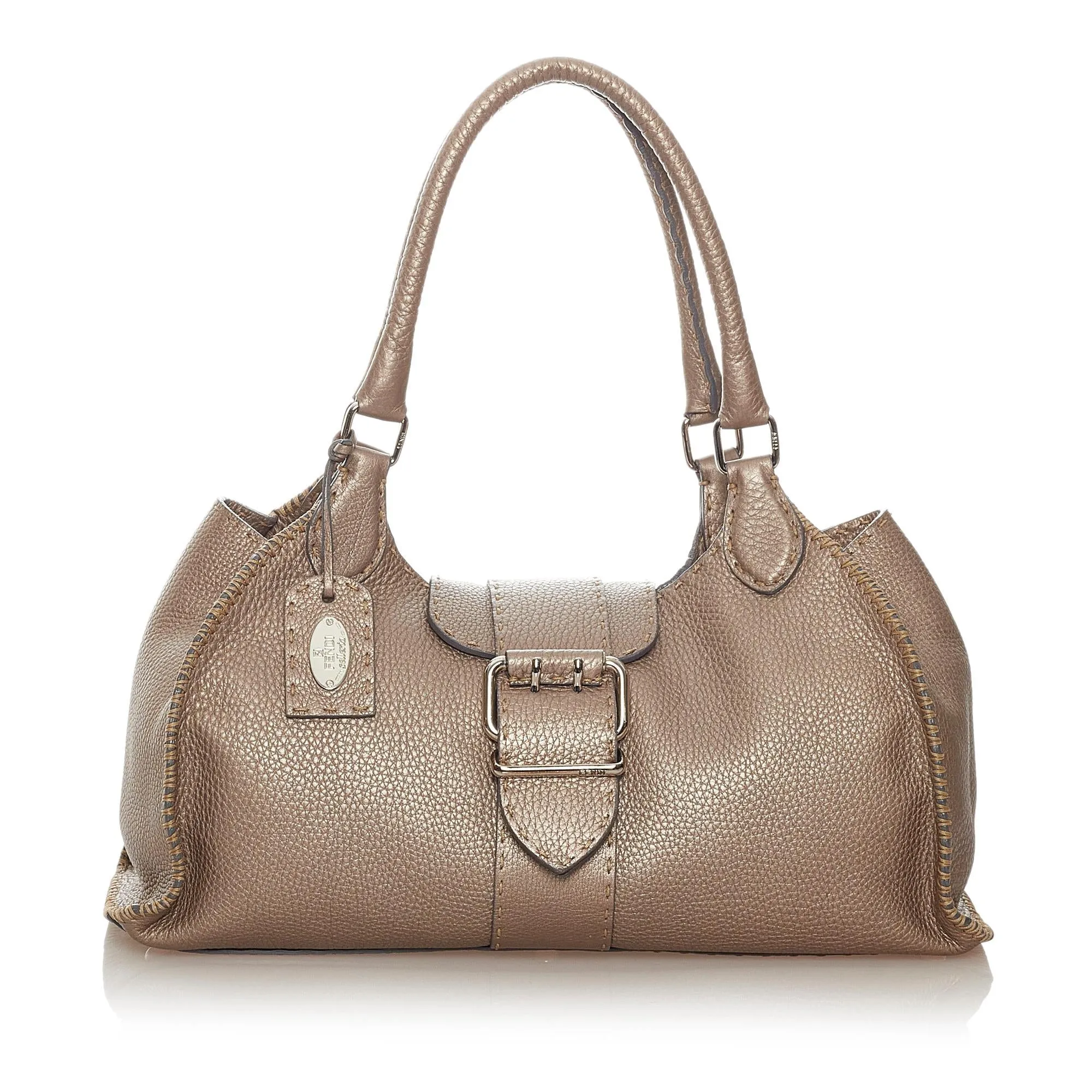 Fendi Selleria Sporty Leather Shoulder Bag (SHG-27367)