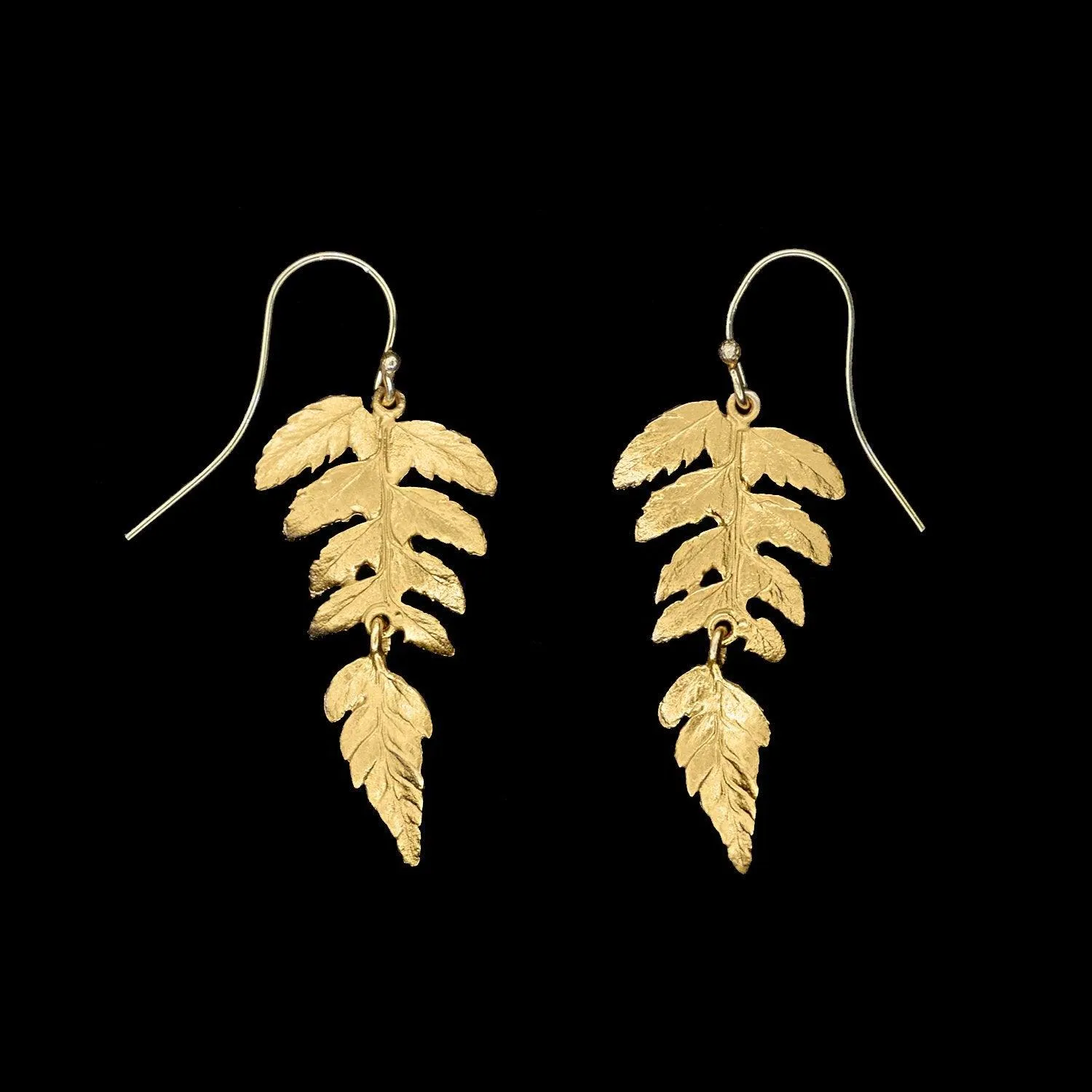 Fine Fern Earrings - Single Leaf Wire