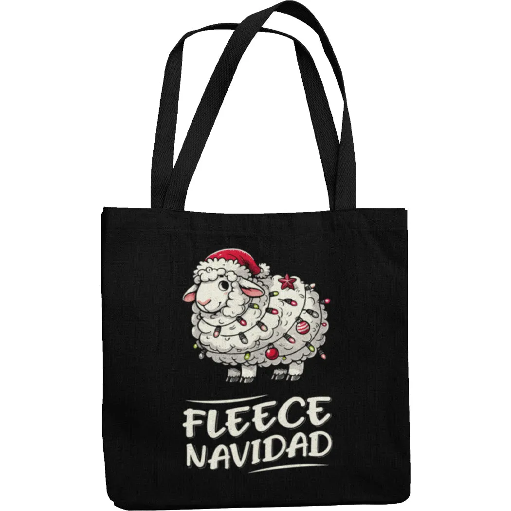 Fleece Navidad Christmas Tote Shopping Bag