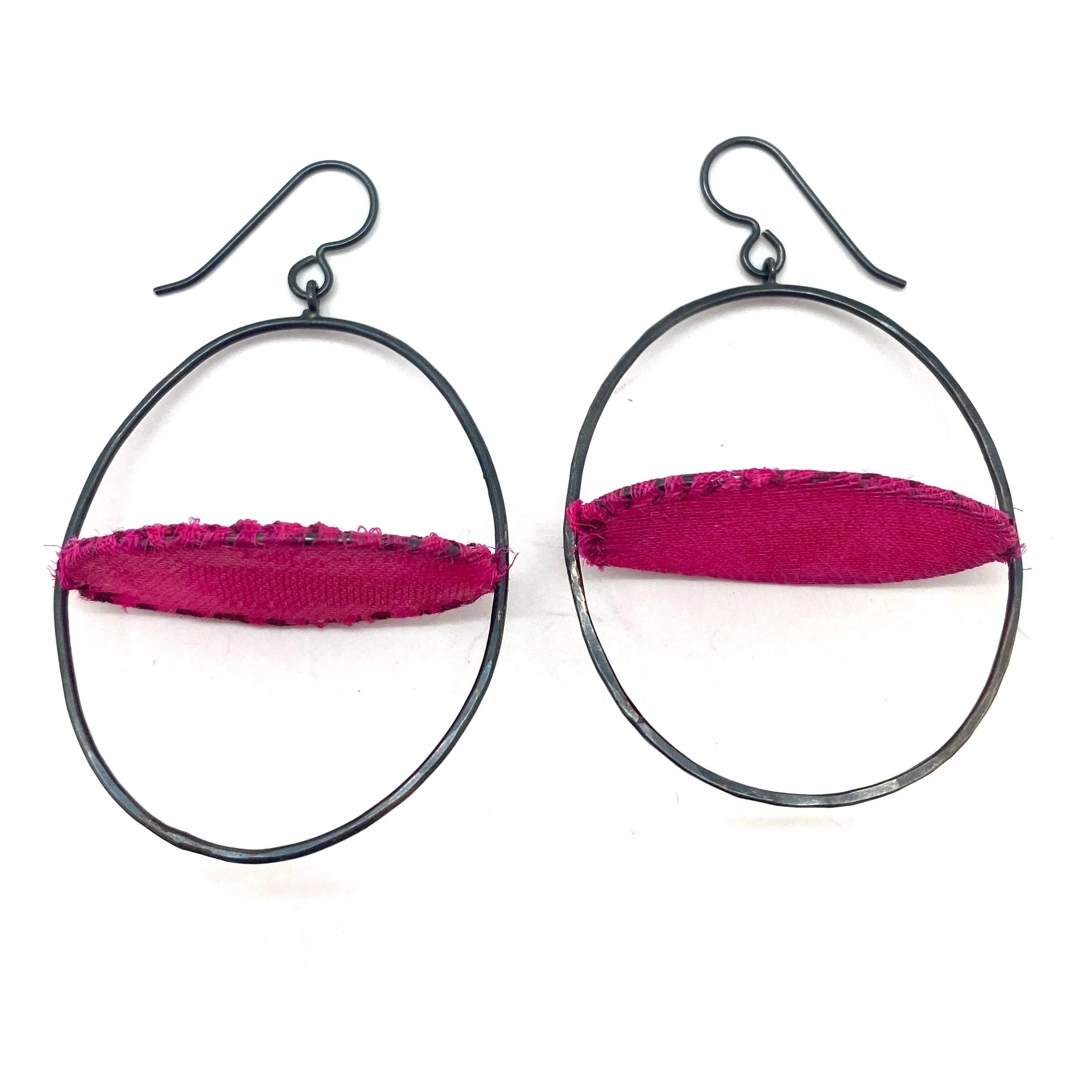 Floating Horizontal Pink Earrings