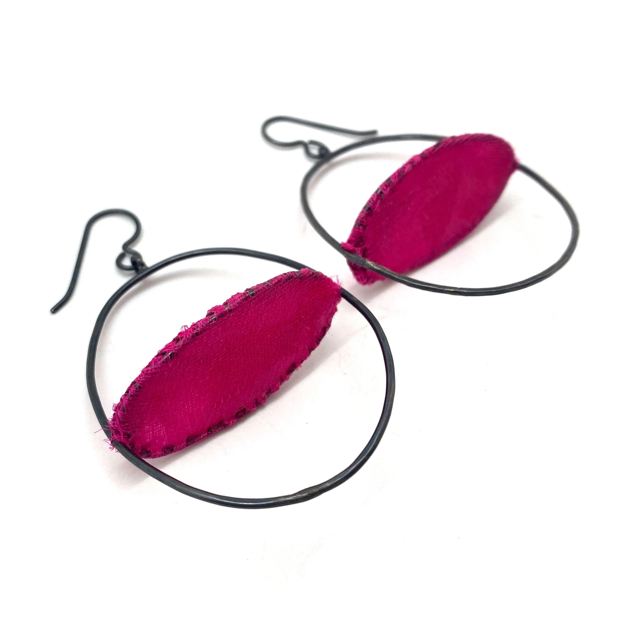 Floating Horizontal Pink Earrings