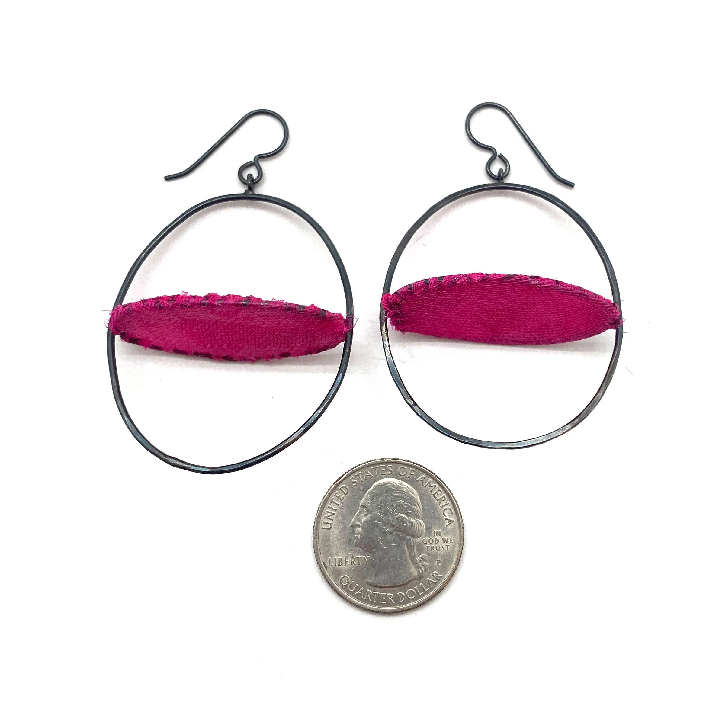 Floating Horizontal Pink Earrings