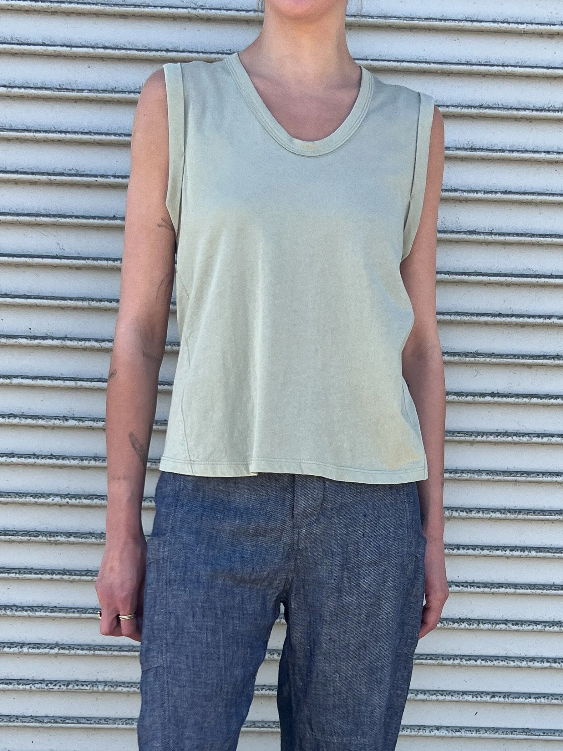 Florence Tank in Lightweight Jersey - Matcha