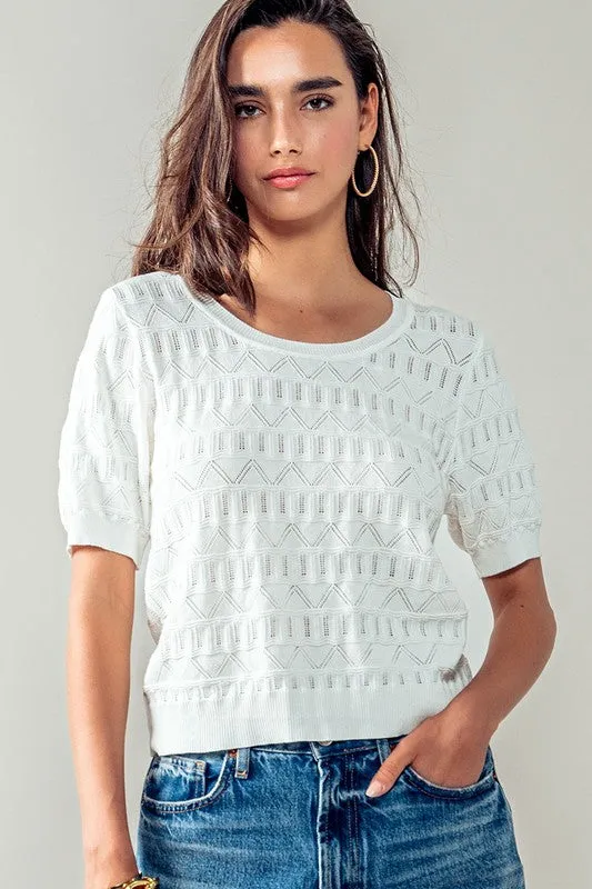 GEO CHIC TOP - IVORY