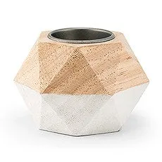 GEOMETRIC WOODEN TEALIGHT HOLDER (4/pkg)