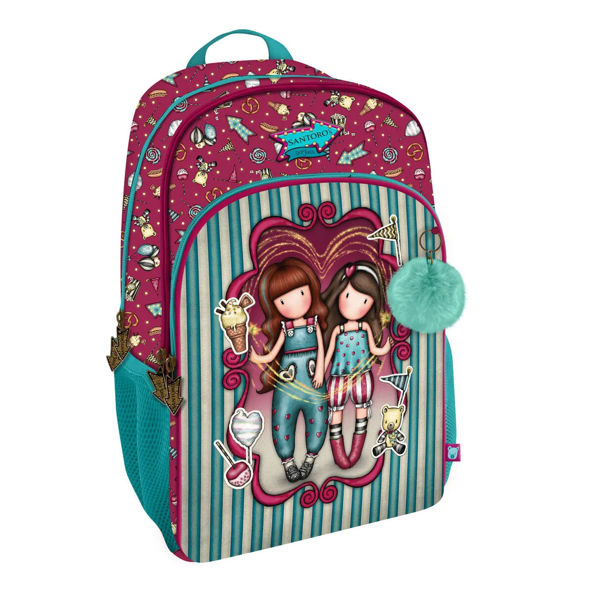 Gorjuss Fireworks Maroon School Bag: Carry Your Sparkling Essentials (29 x 45 x 17 cm)