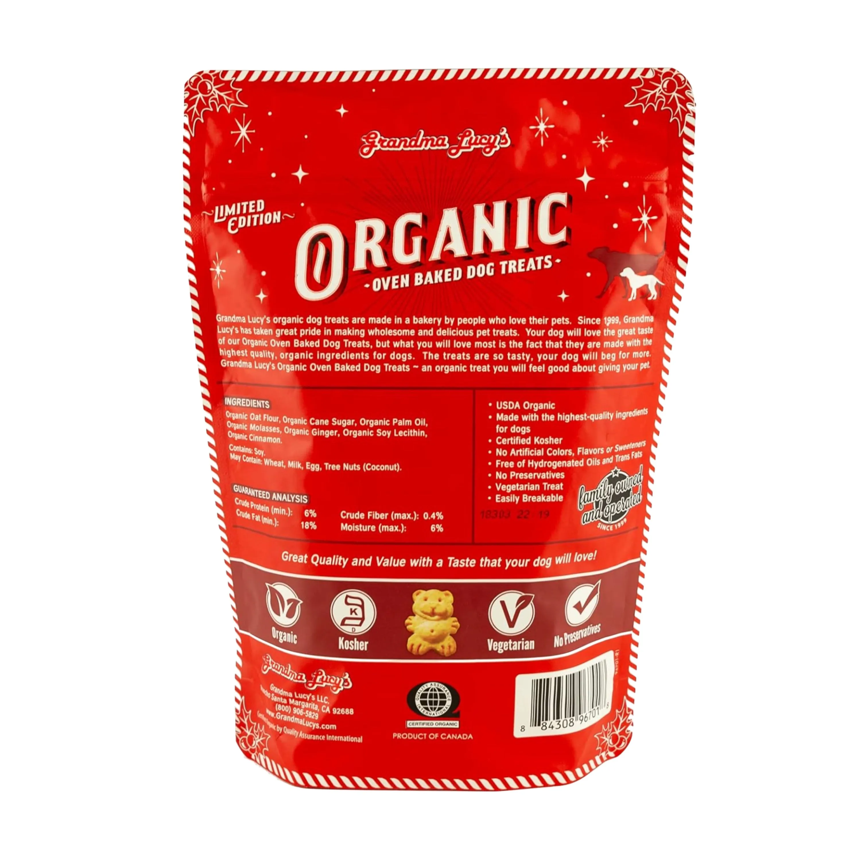 Grandma Lucy's Organic Gingerbread Limited Edition Treat 8oz