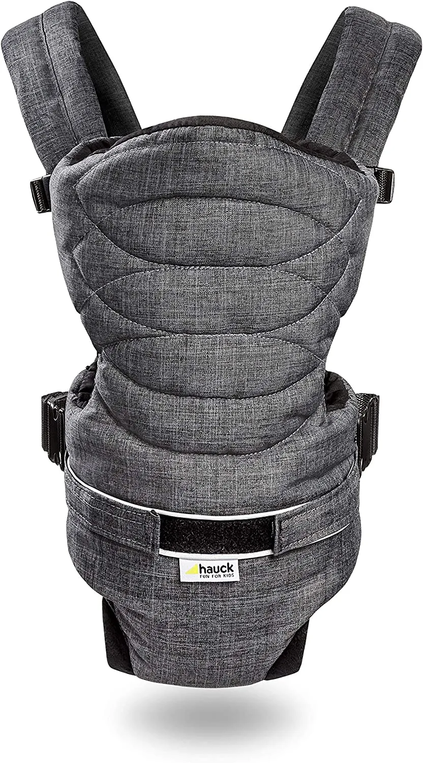 Hauck 2 Way Carrier Baby Carrier Melange Charcoal Birth  to 9M - Open Box