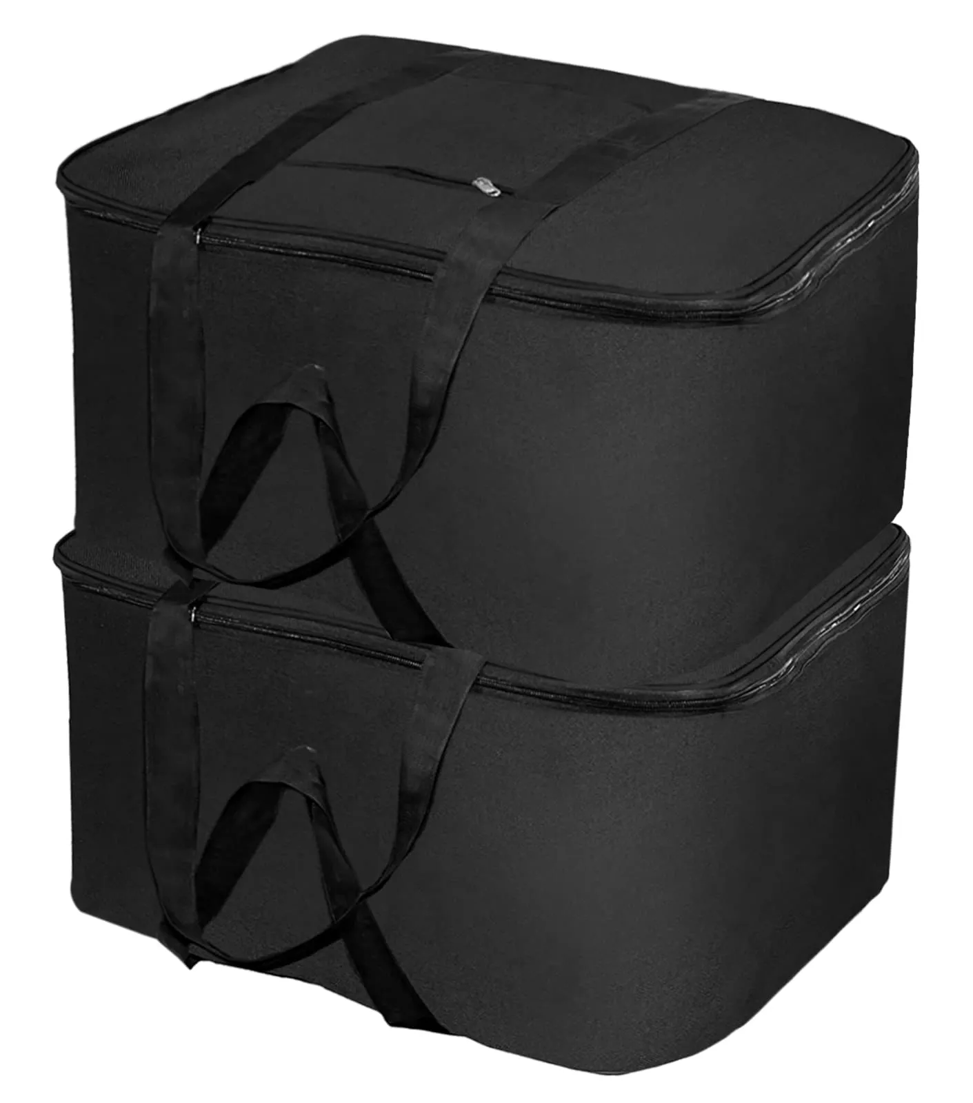 Heart Home Large Moisture Proof Wardrobe Organizer Storage Bag For Clothes With Zipper Closure and Handle- Pack of 2 (Black)-HS43HEARTH26683