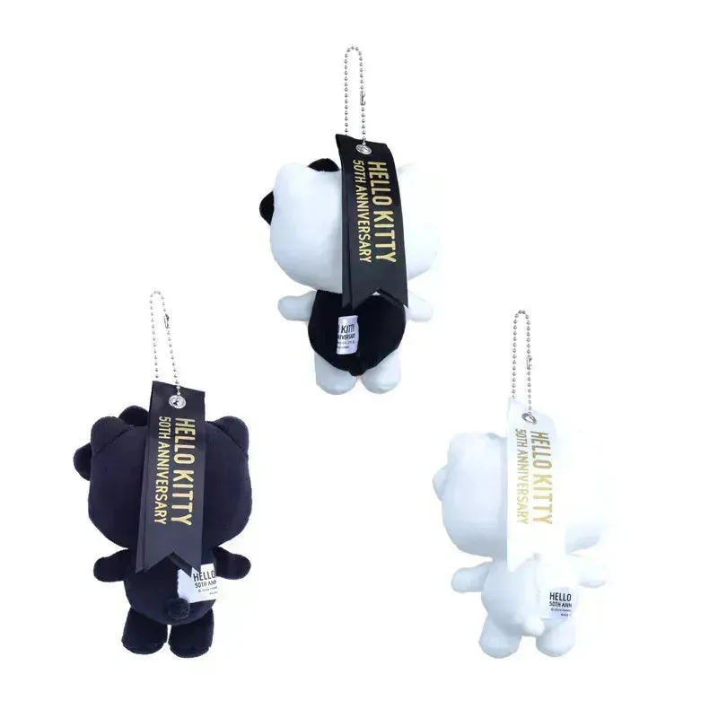 Hello Kitty 50th Anniversary B&W Plush Keychain