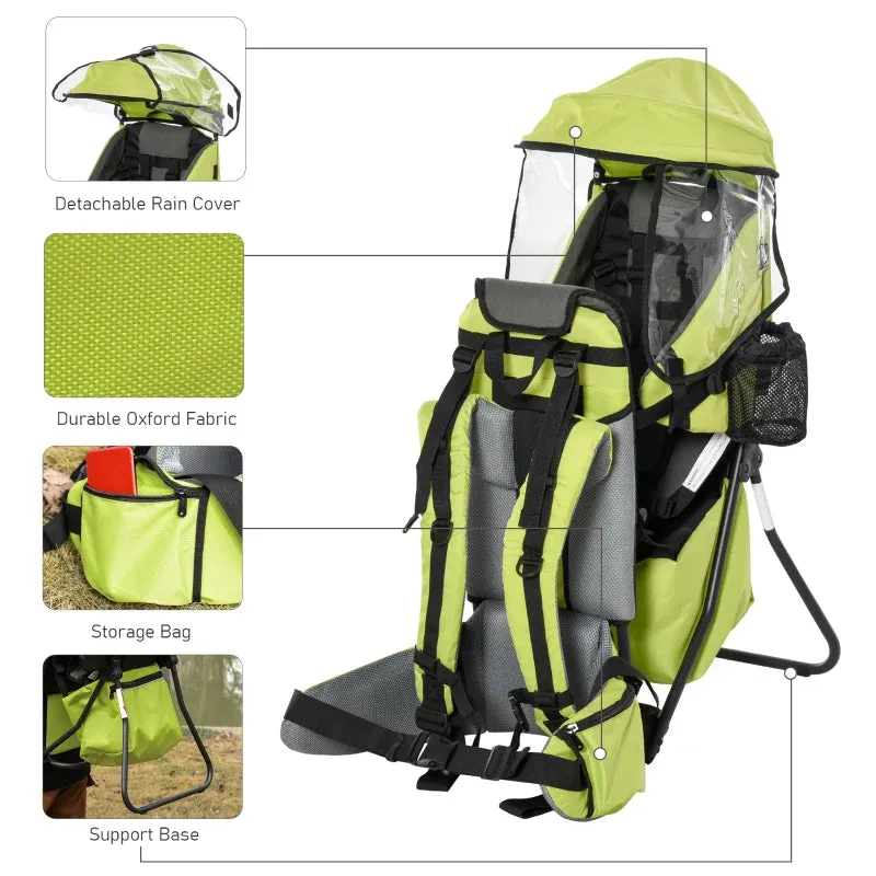 HOMCOM Baby Carrier Backpack - Light Green