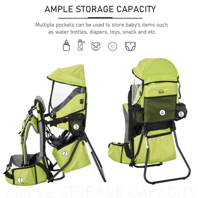 HOMCOM Baby Carrier Backpack - Light Green