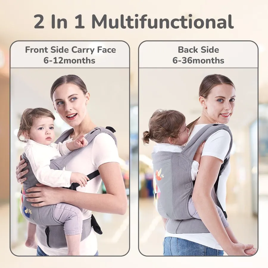 Hug Me Elite Baby Carrier Front & Back Carrier Position, Soft Linen Fabric, Wide Strap With Cap & Mobile Pocket