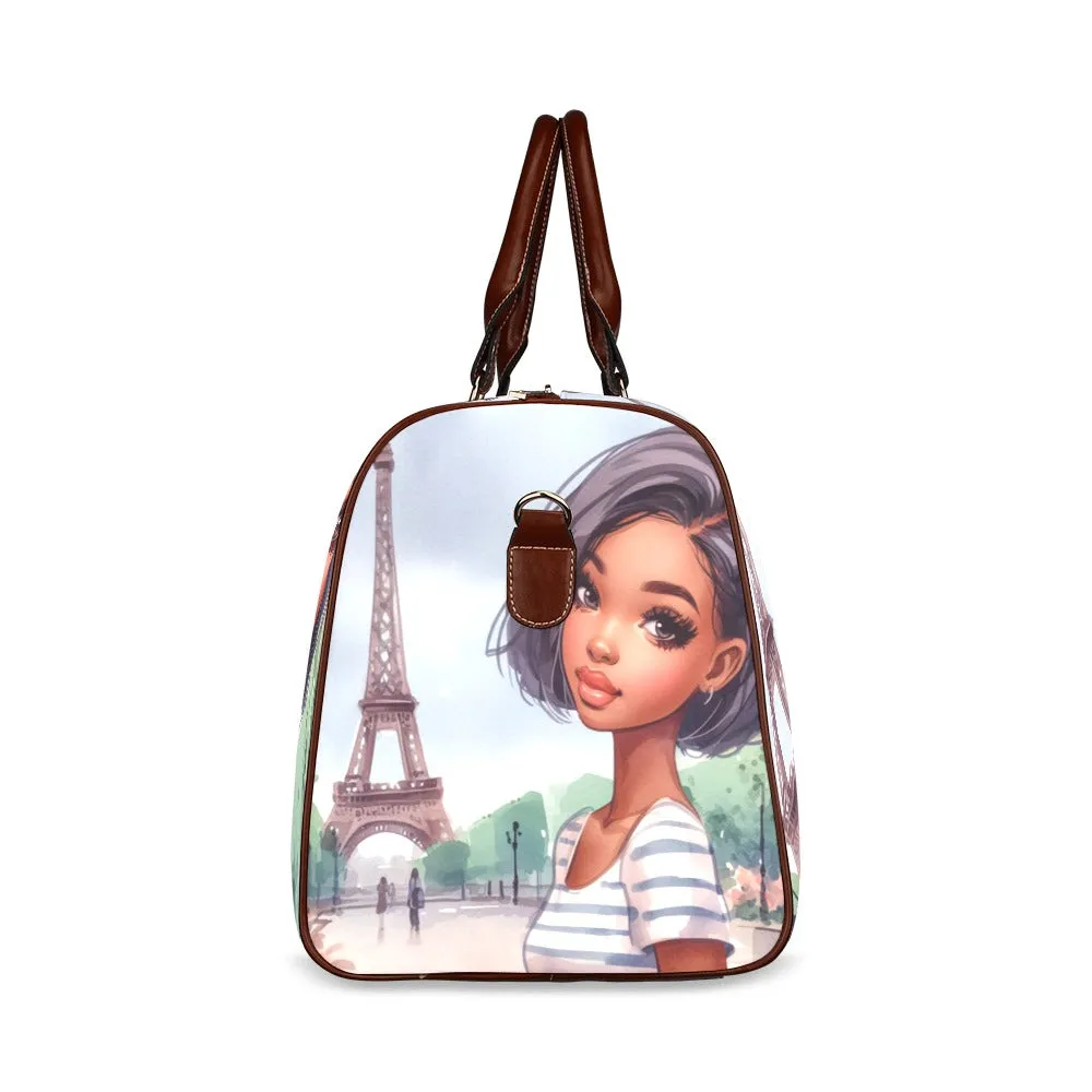 Just a Girl Who Loves Travelling Girl 2 Waterproof Travel Bag/Small (Model 1639)