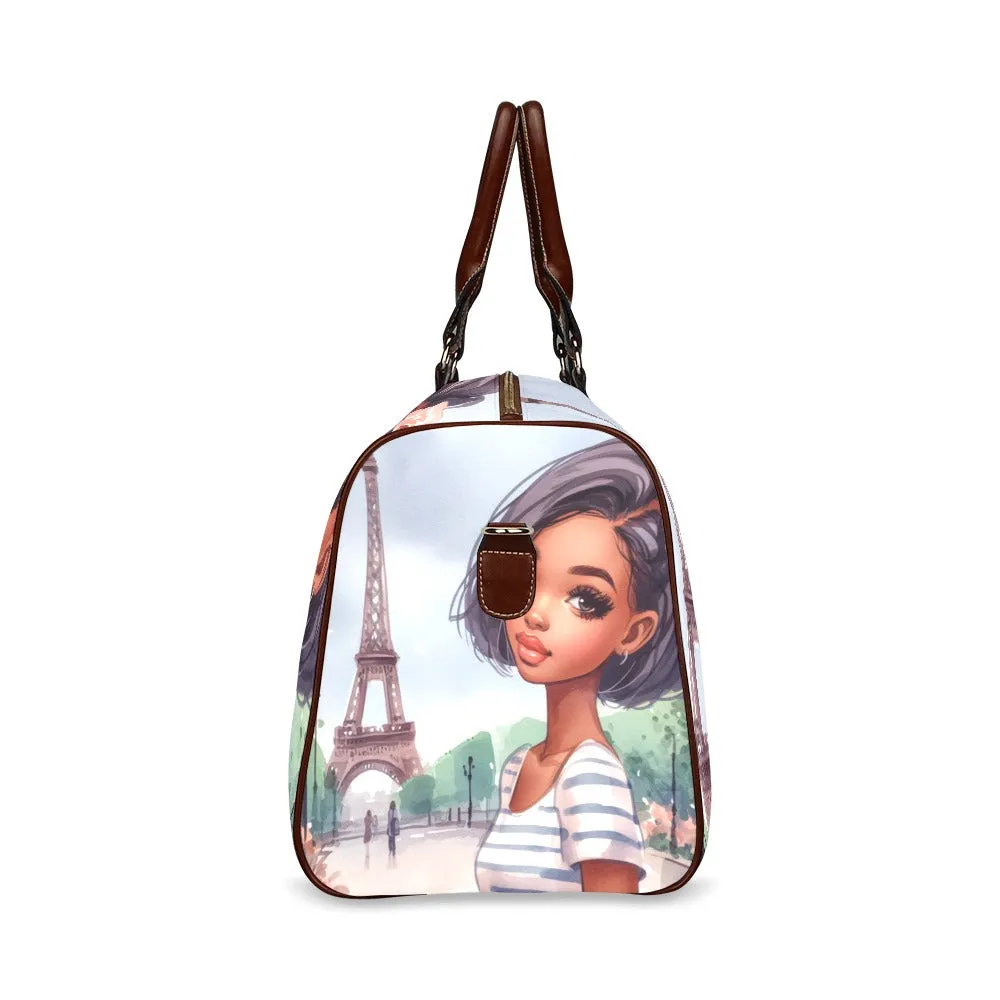 Just a Girl Who Loves Travelling Girl 2 Waterproof Travel Bag/Small (Model 1639)