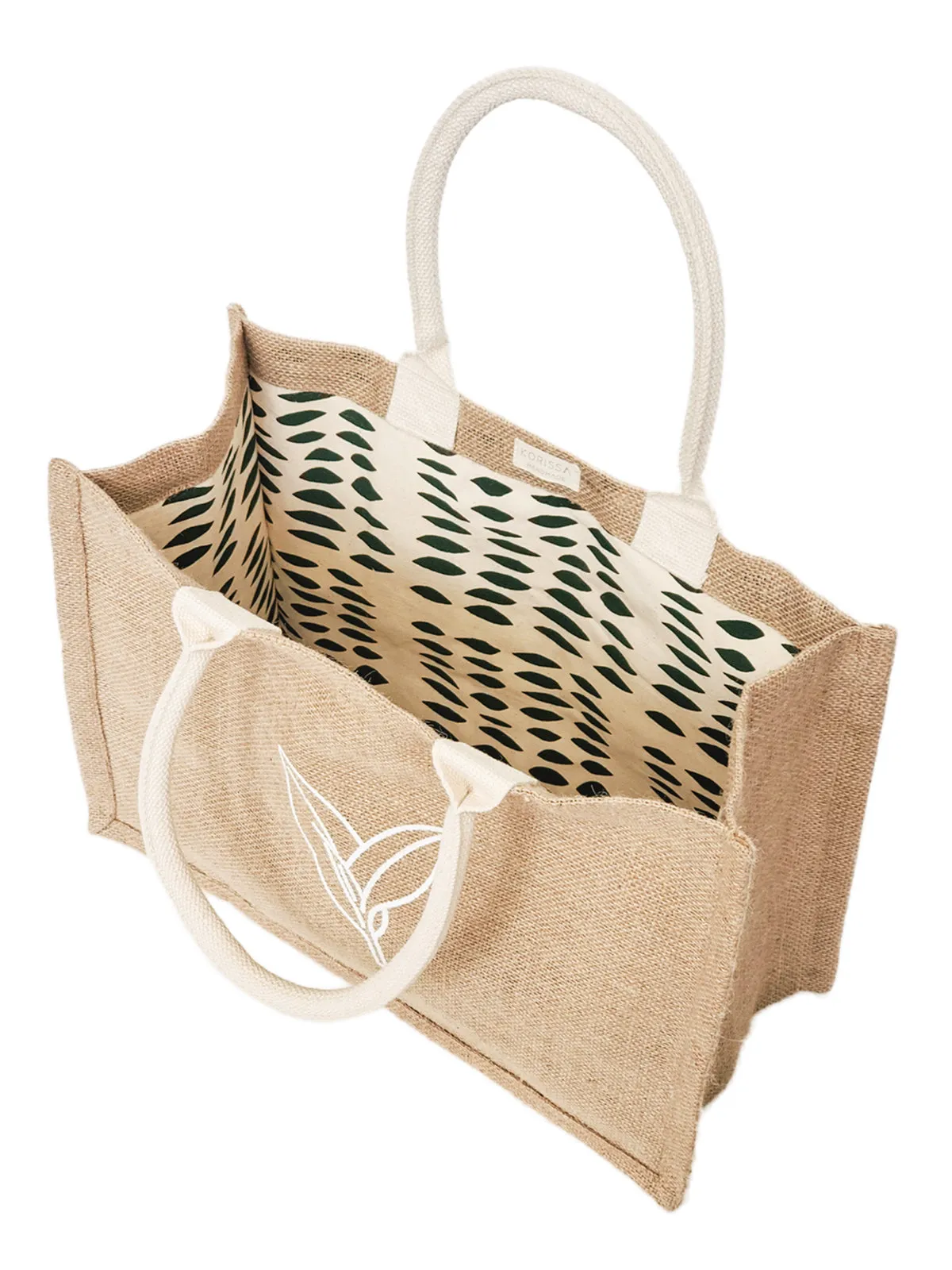 KORISSA Jute Canvas Shopping Bag - Nature