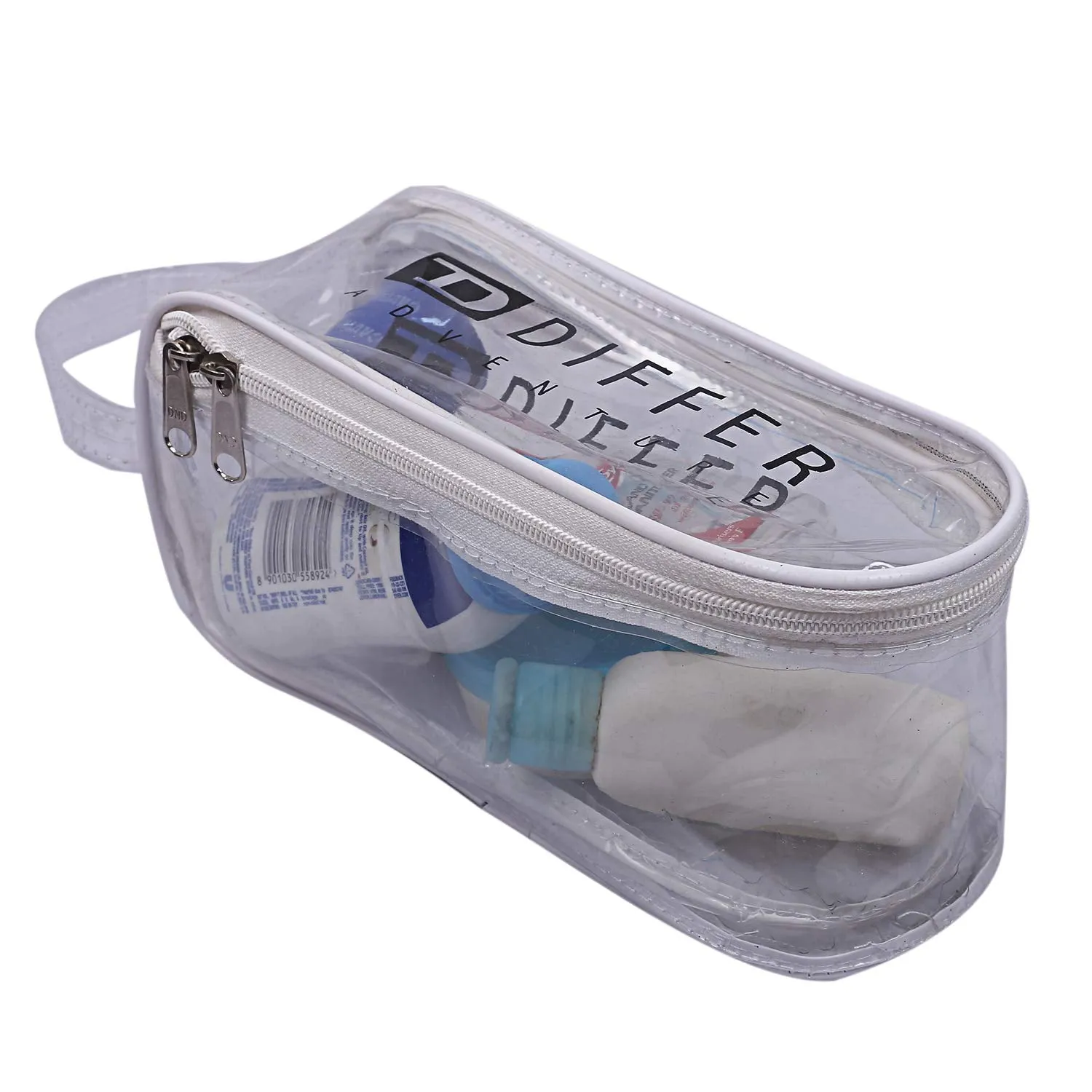 Kuber Industries 2 Piece Waterproof Shaving Pouch Toiletries Make Up Pouch Organizer Travel Pouch Set, White - CTKTC022774