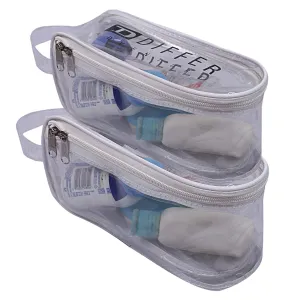 Kuber Industries 2 Piece Waterproof Shaving Pouch Toiletries Make Up Pouch Organizer Travel Pouch Set, White - CTKTC022774