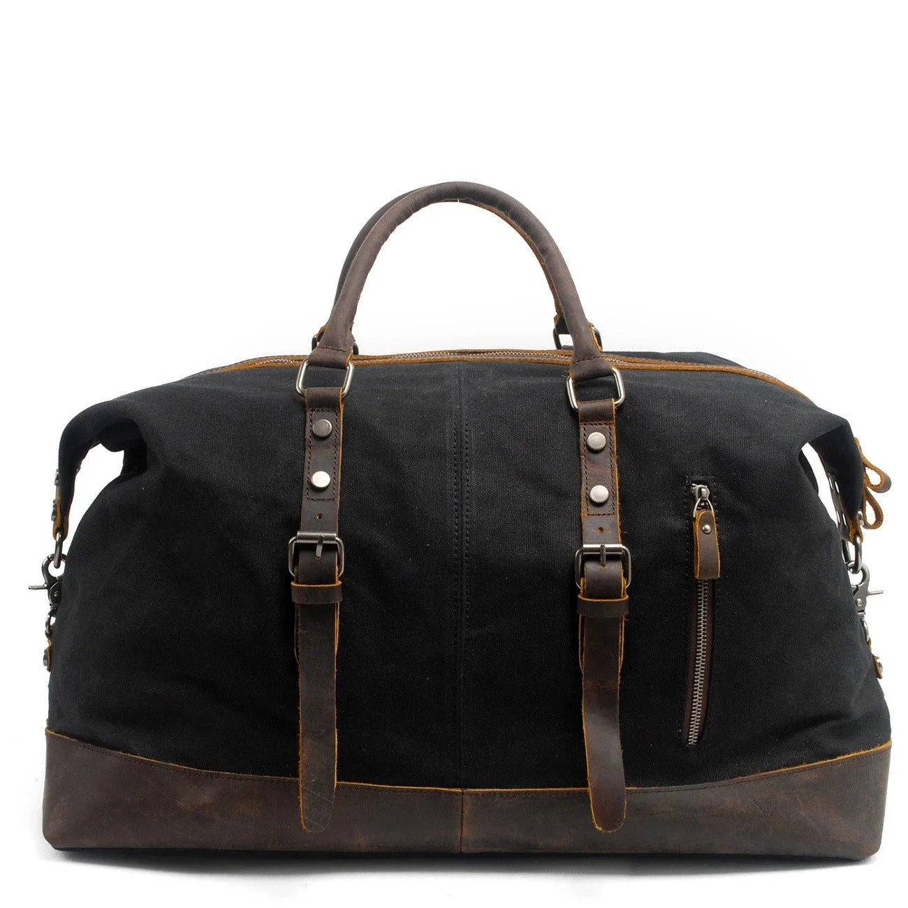 Large Waxed Canvas Weekender Duffle Bag Travel Mens-Dark Grey