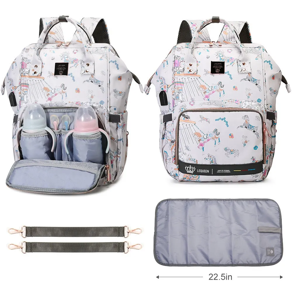 Le Queen Diaper Bag –unicorn Grey – 6th Generation   Bottle Heater