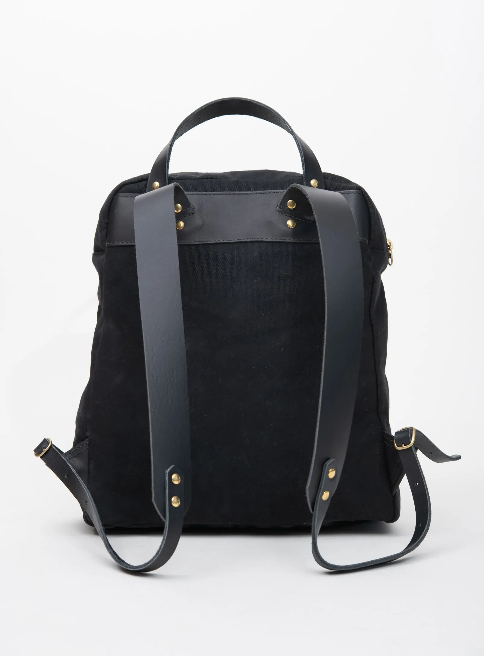 Leather and waxed coton backpack GILFORD model