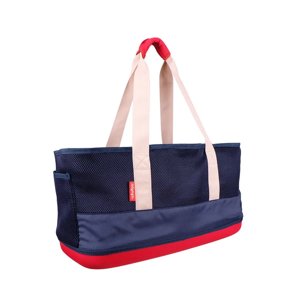 Light Pet Carrier with Hardshell Base for Dachshunds & Long Pets - Navy