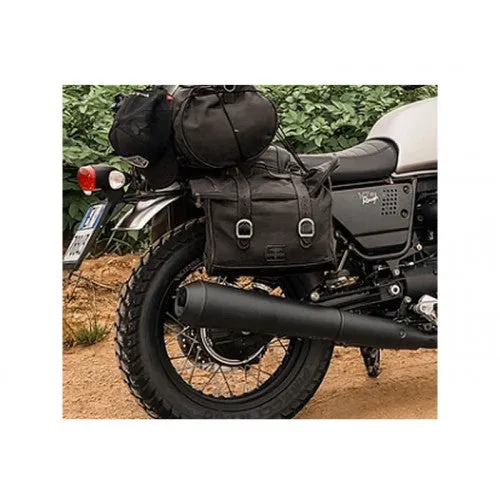 Longride Waxed Canvas Multifit Saddlebag Black - 9.5 Liters