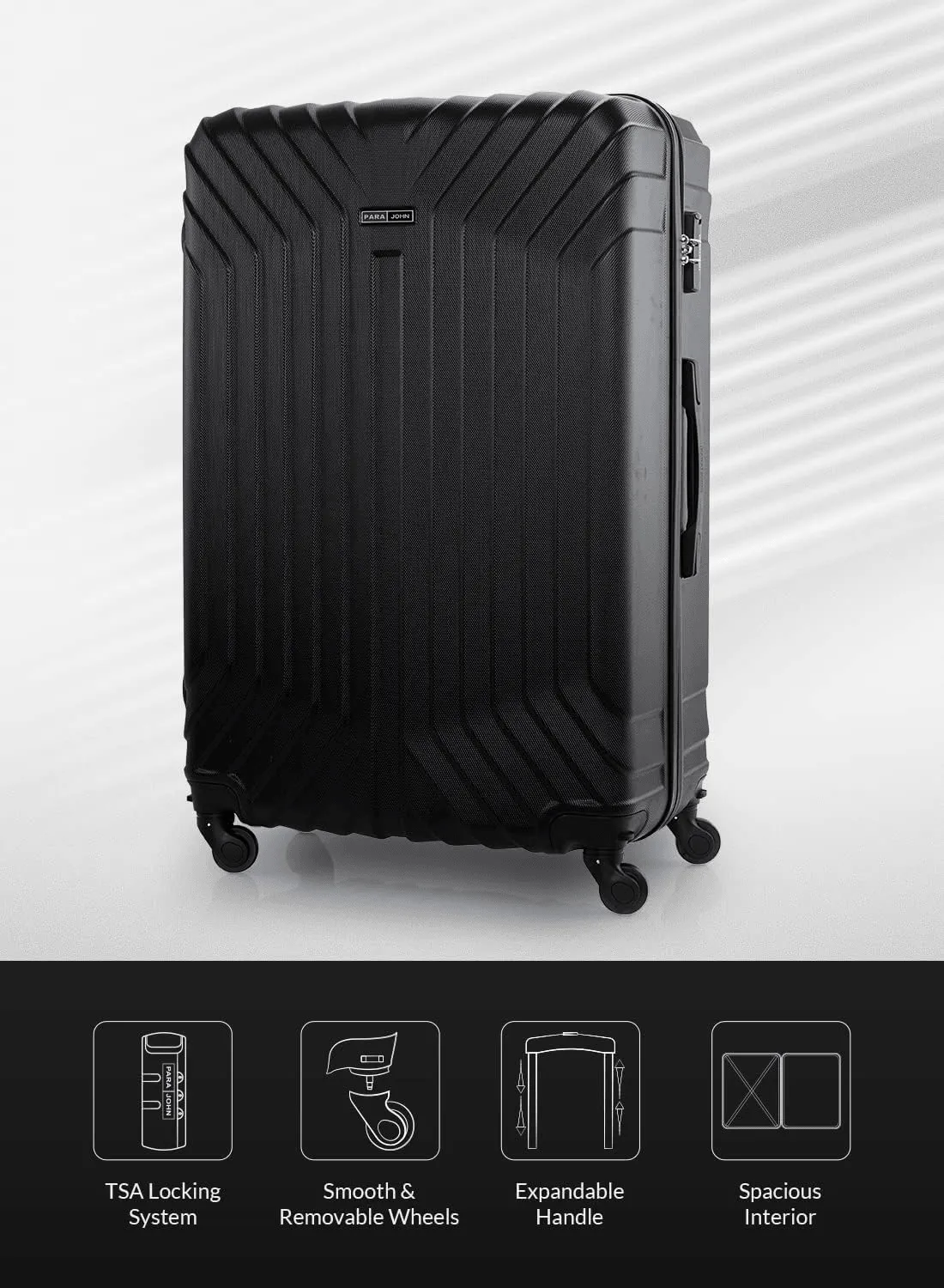 Luggage Bag 24 Inch Check-in Luggage Trolly - Black