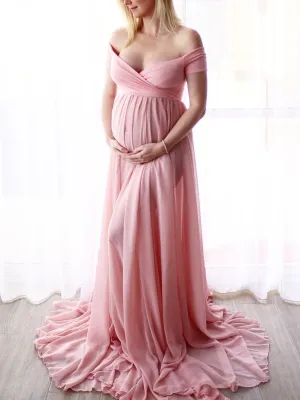 Maternity Pure Color Elegant Pure Color Dress