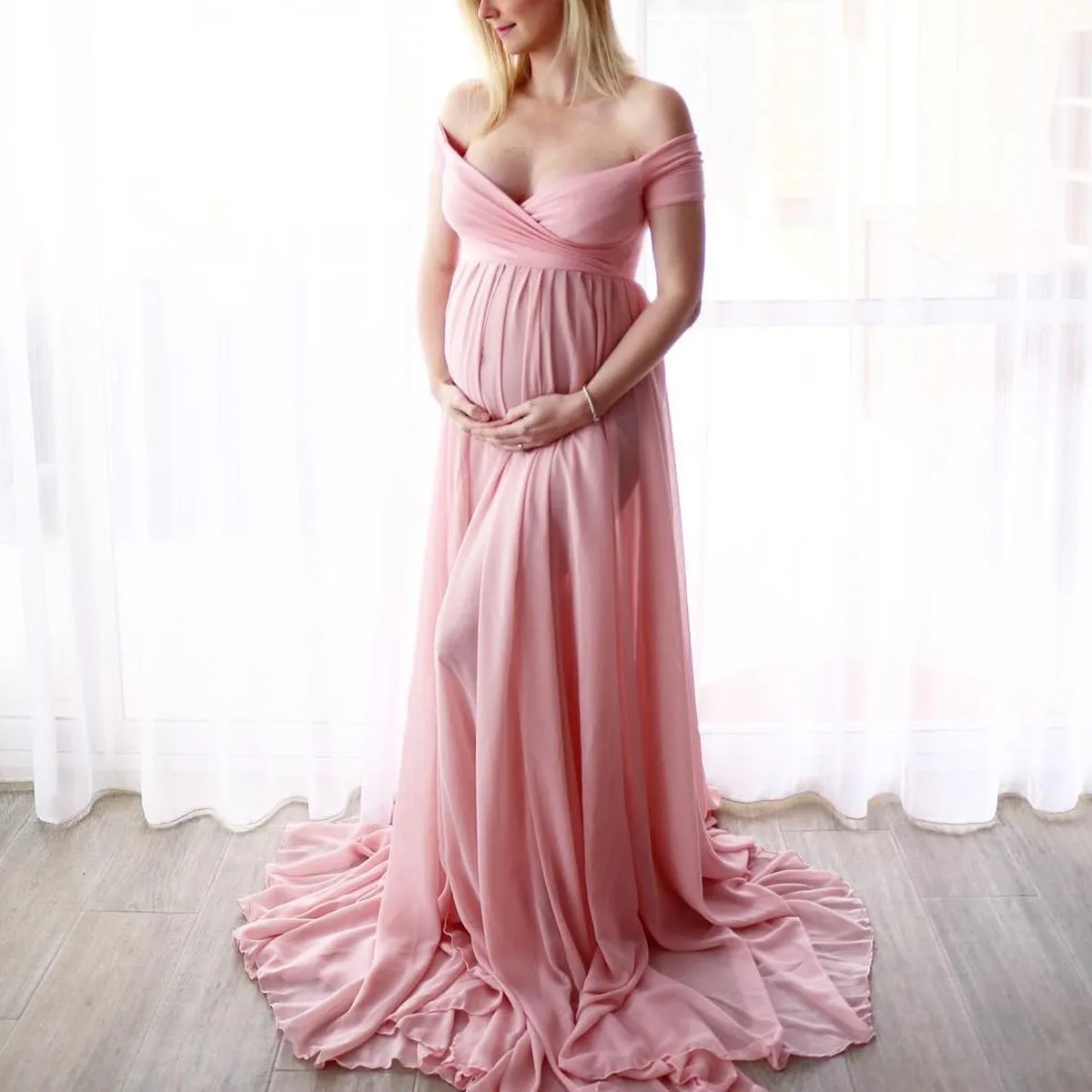 Maternity Pure Color Elegant Pure Color Dress