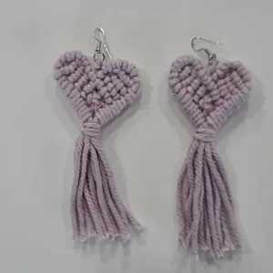 Mauve Macrame earrings