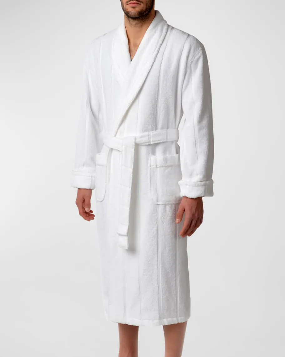 Men's jacquard robe with turn-down collar Ultra Lux Majestic International