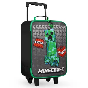 Minecraft Kids Suitcase for Boys and Girls Foldable Trolley Hand Luggage Bag Carry On Gamer Travel Bag with Wheels Size Cabin Bag Wheeled Bag with Handle Trolley Suitcase Boys